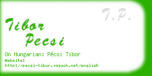 tibor pecsi business card